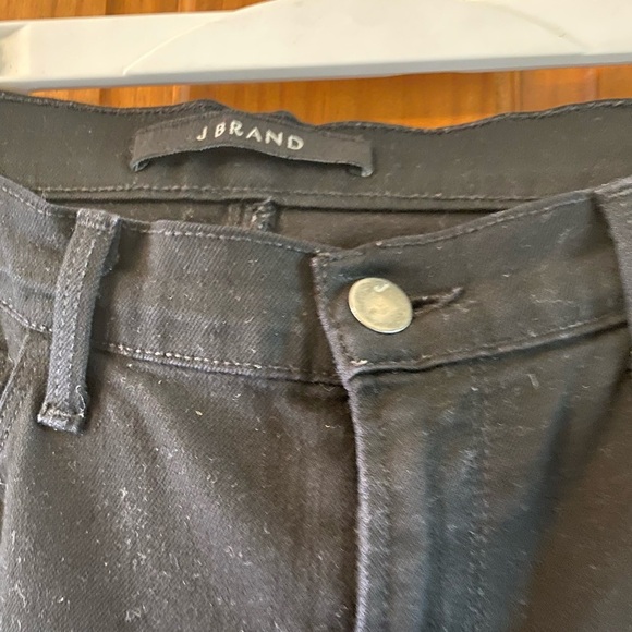 J Brand Women’s Distressed Black Skinny Jeans Raw Hems Stretch Denim - Picture 5 of 10